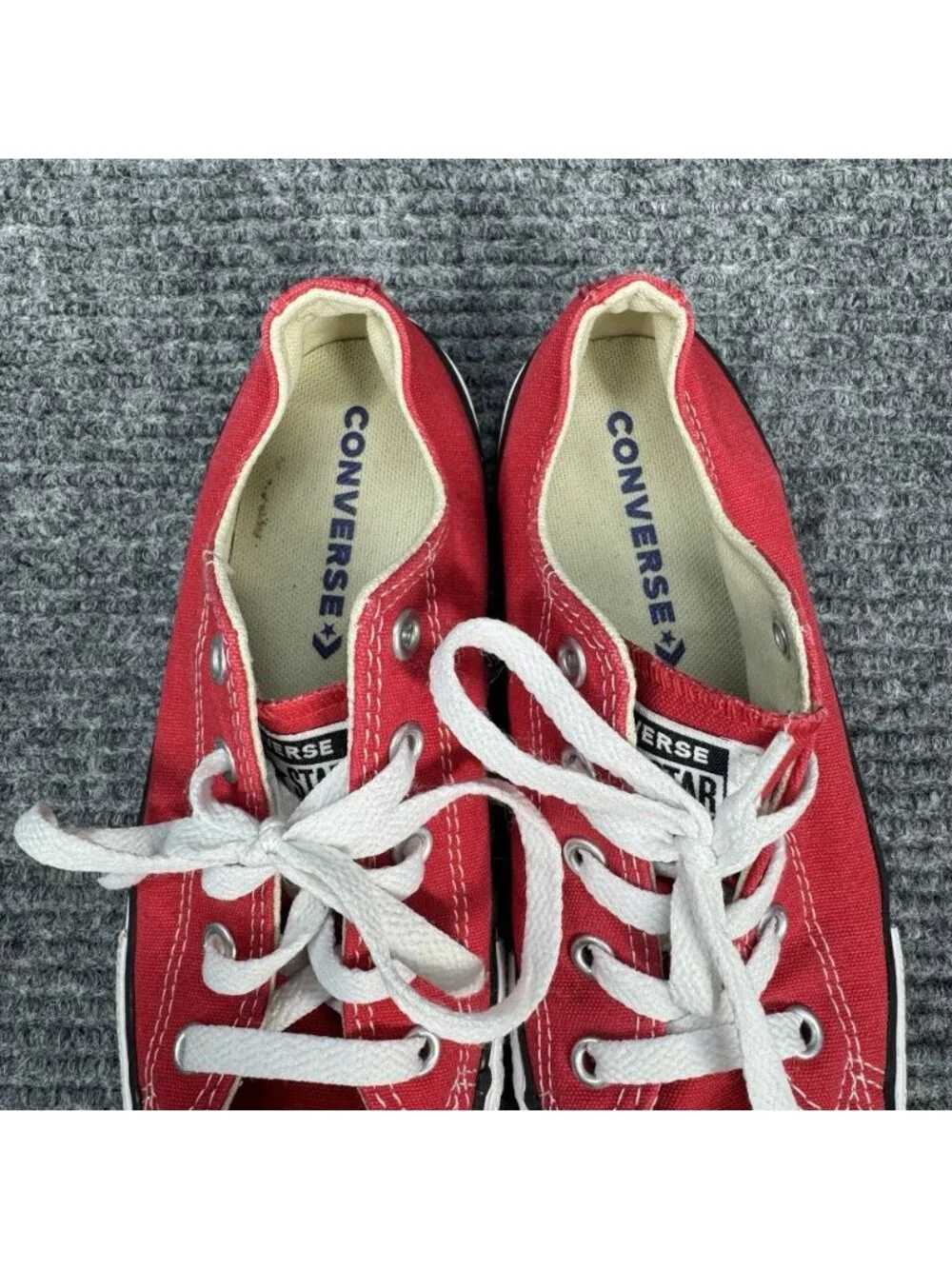 Converse All Star Sneakers Youth Kids 2 Red Low Top Chuck Taylor Lace Up Shoes